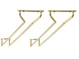 Brass glass rack for mounting 30 cm, 2-pack