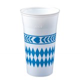 Plastic mugs Bayersk blue 65 pcs