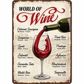 Bar sign World of Wine 20x30 cm