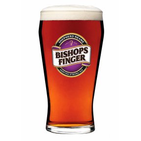Bishops Finger beer glass pint