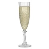 Champagneglas Crystal Effect i skuren plast 4 st