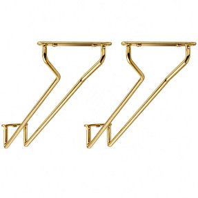 Brass glass rack for mounting 30 cm, 2-pack