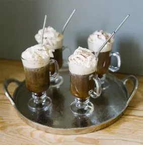 Iona Irish coffee set 8 parts 4 glasses and 4 straws in stainless steel