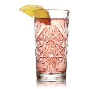 Hobstar highball glass