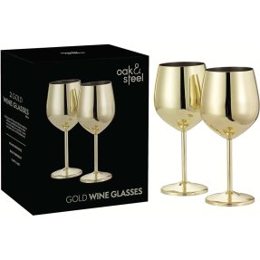 Gold glass wine glass - Cocktail glass in gold 50 cl 2 pcs