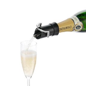 Champagne Stopper with Pourer – Black
