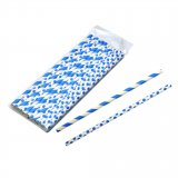 Straws paper blue and white 24-pack