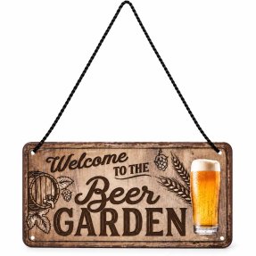 Bar sign Welcome to the beer garden 10x20 cm