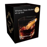 Whiskey glass Modern with cigar holder