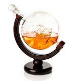 Whiskey decanter Globe 85 cl with 2 glasses and 8 whiskey stones
