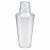Three-piece transparent plastic cocktail shaker