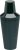 Three-piece black plastic cocktail shaker