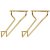Brass glass rack for mounting 30 cm, 2-pack