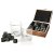 Whiskey set 2 whiskey glasses and 8 whiskey stones with an ice tong in a nice wooden box