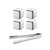 Ijs ice cubes in stainless steel 4-pack with tong