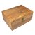 Whiskey set in wooden box with glass, tongs and whiskey stones