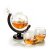 Whiskey decanter Globe 85 cl with 2 glasses and 8 whiskey stones