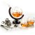Whiskey decanter Globe 85 cl with 2 glasses and 8 whiskey stones