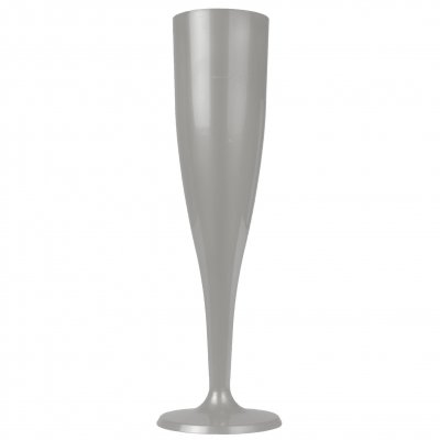 Champagne glass plastic 10 cl silver, 6-pack