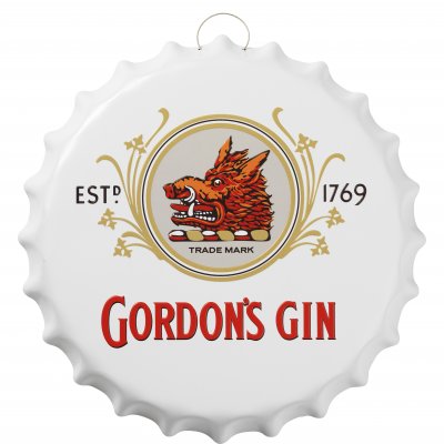Wall plate metal, Gordons Gin