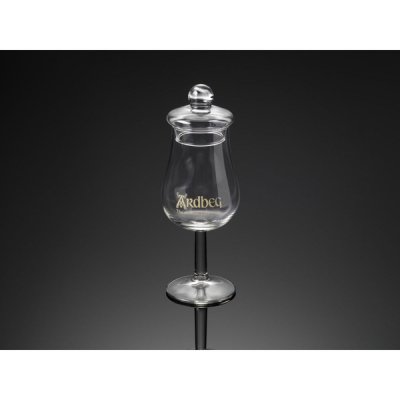Ardbeg whisky glass with lid