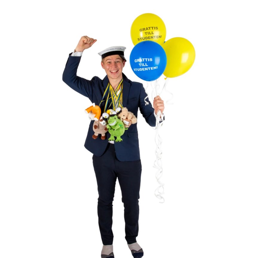 Balloons blue/yellow 12-pack GRATTIS TILL STUDENTEN!