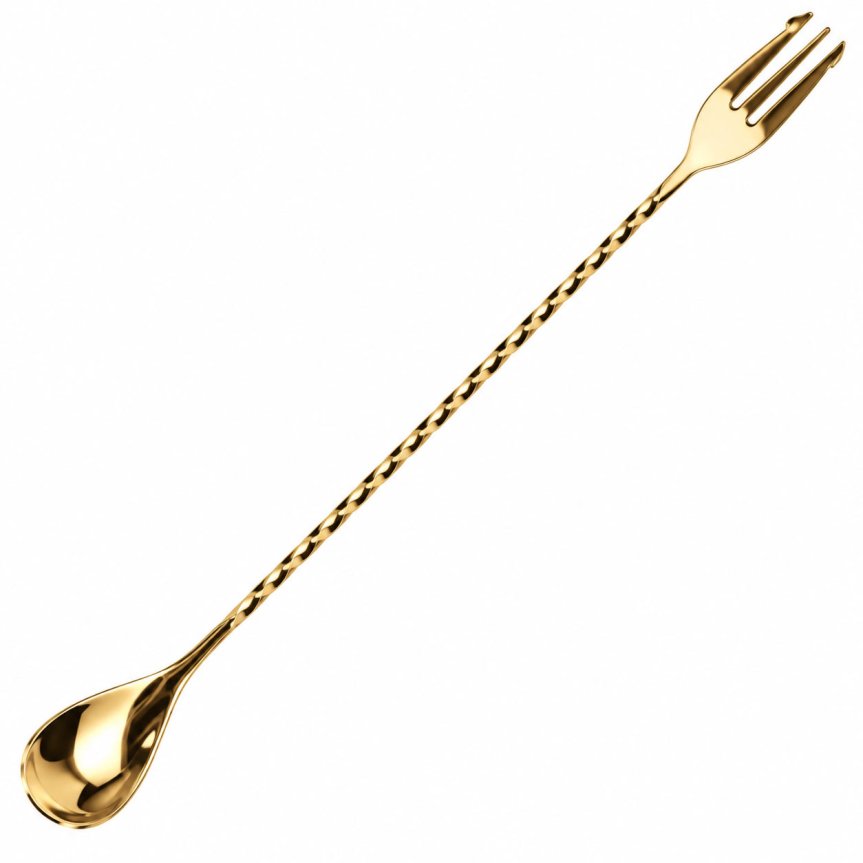Zoom image of Bar spoon with fork Gold 30 cm