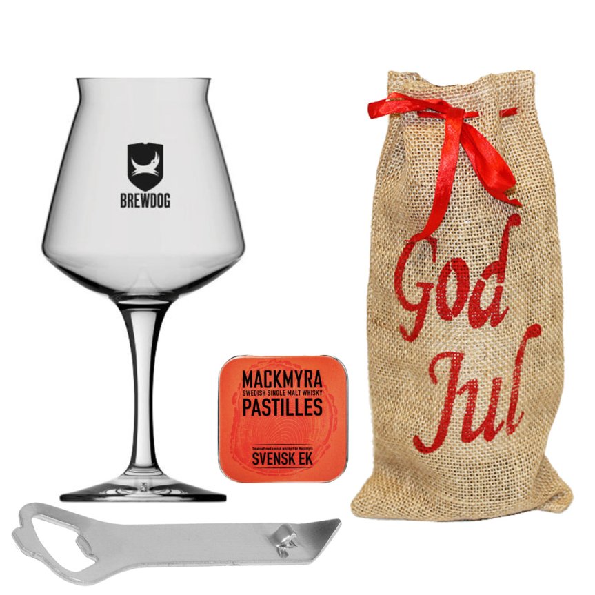 Christmas giftbag Brewdog beer glass Teku 33 cl