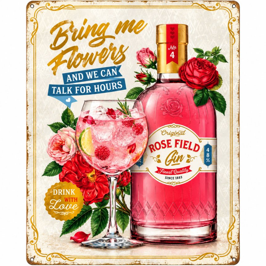Zoom image of Bar sign Bring me flowers 30x40 cm