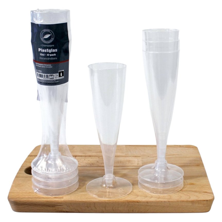 Champagne glass plastic 4-pack 13,3 cl
