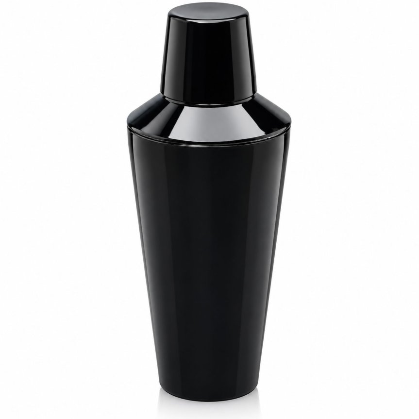 Zoom image of Three-piece black plastic cocktail shaker