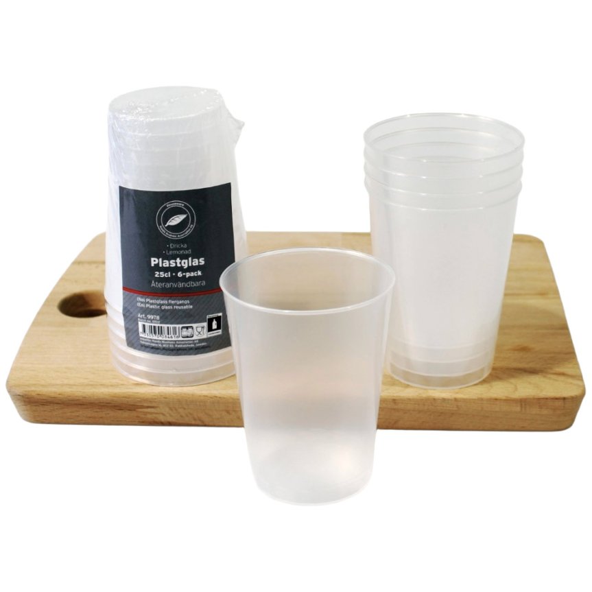 Plastic drinking glasses 25 cl 6-pack
