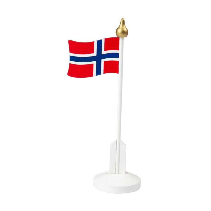 Table flag Norwegian in wood 24 cm