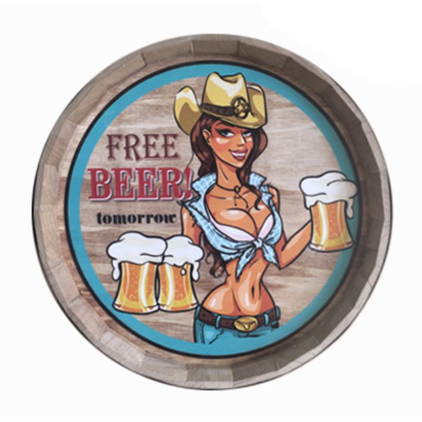 Wall decor Free beer in wood