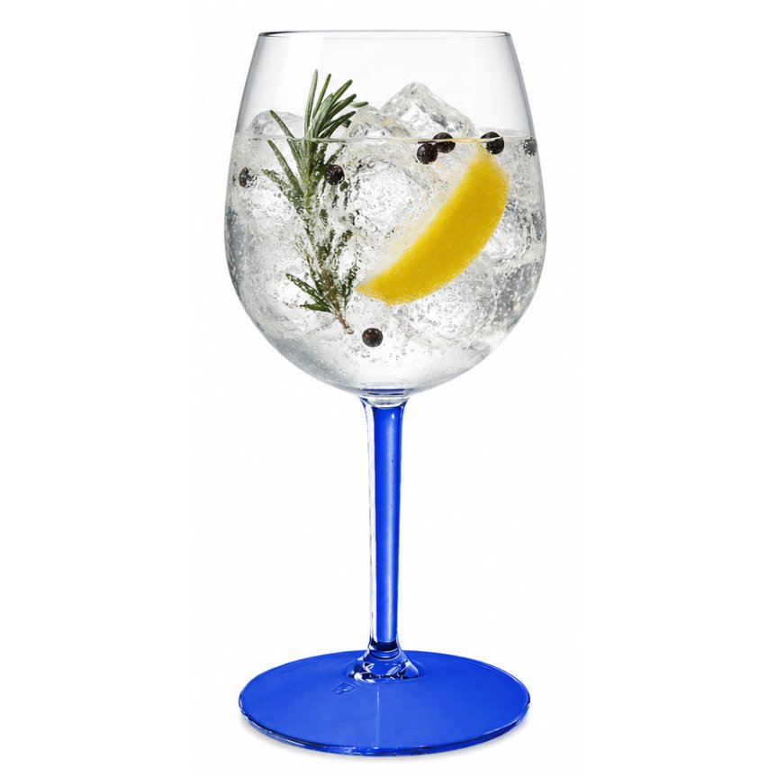Zoom image of Gin & Tonic plastic glass blue stem/foot 58 cl - Tritan