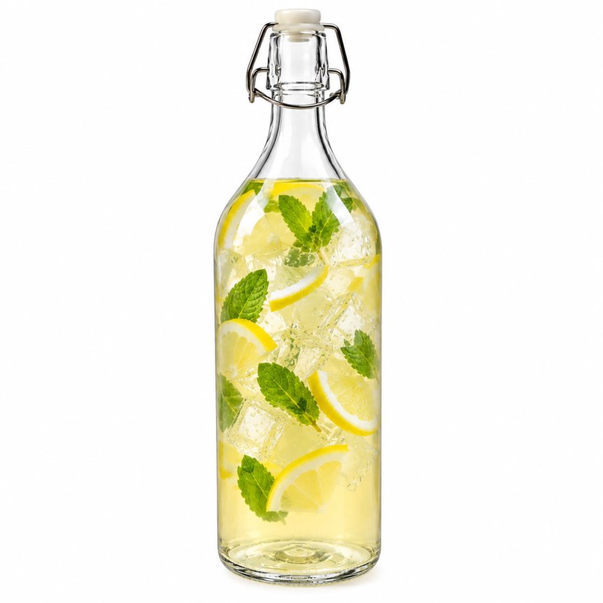 Zoom image of Glass bottle with swing-top closure 1 litre