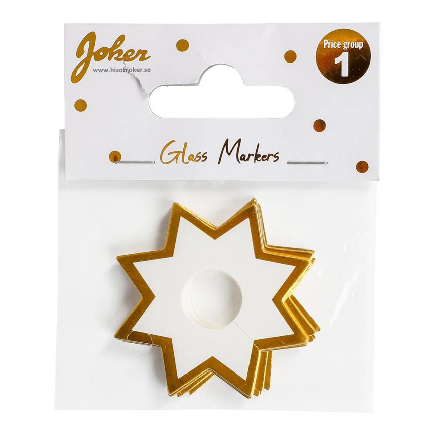 Glass markers stars 12-pack in paper