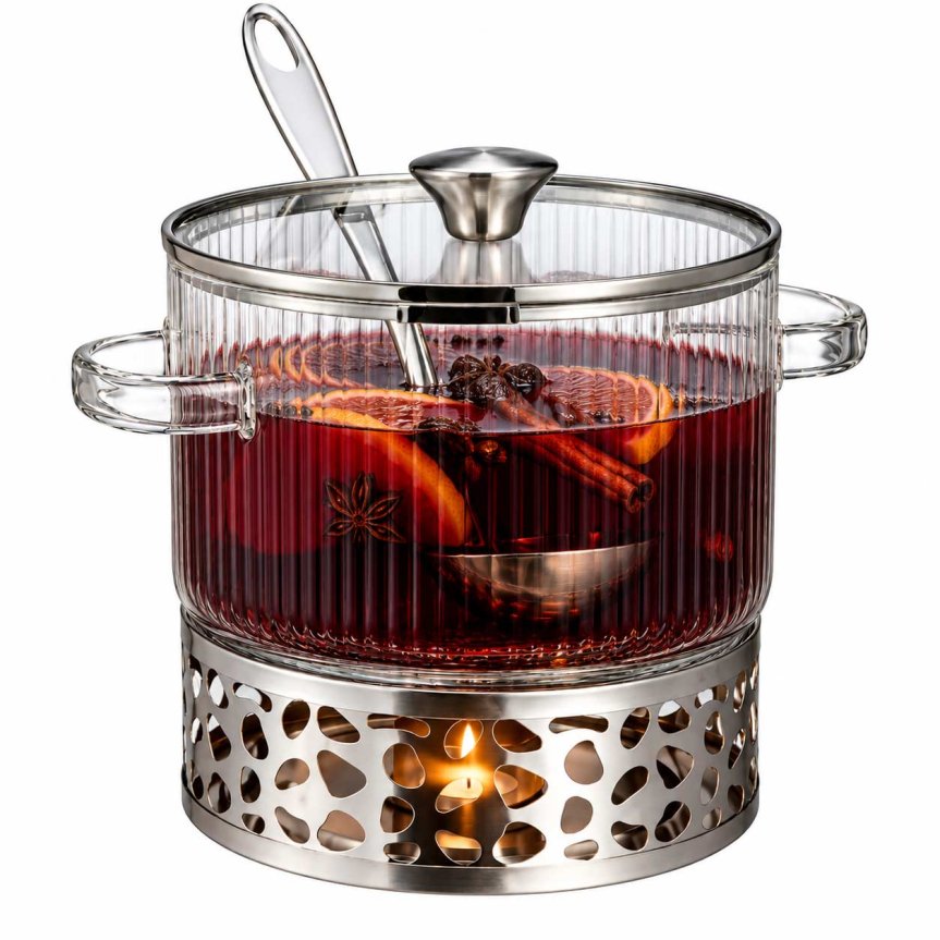 Zoom image of Samstund mulled wine jug 1.3 litre with warmer and ladle