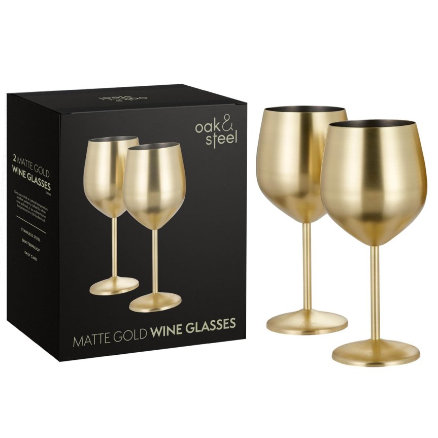Gold glass wine glass - Cocktail glass in gold 50 cl 2 pcs