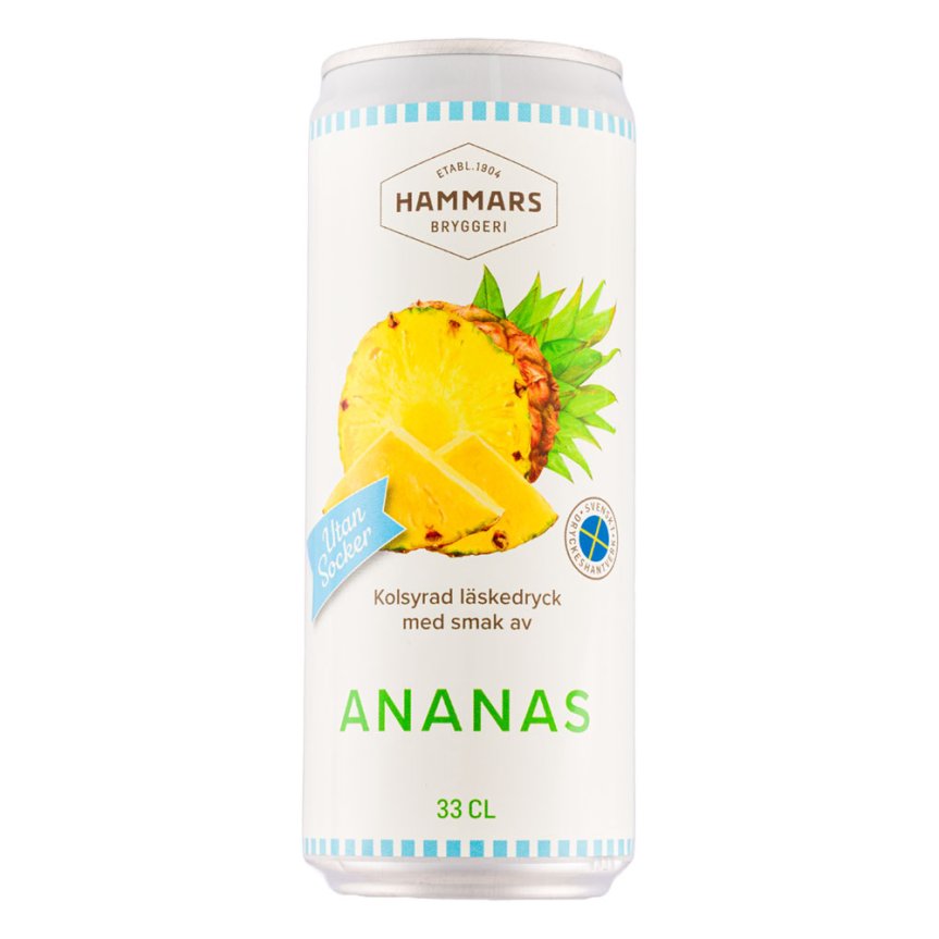 Hammars Pineapple soda without sugar 33 cl