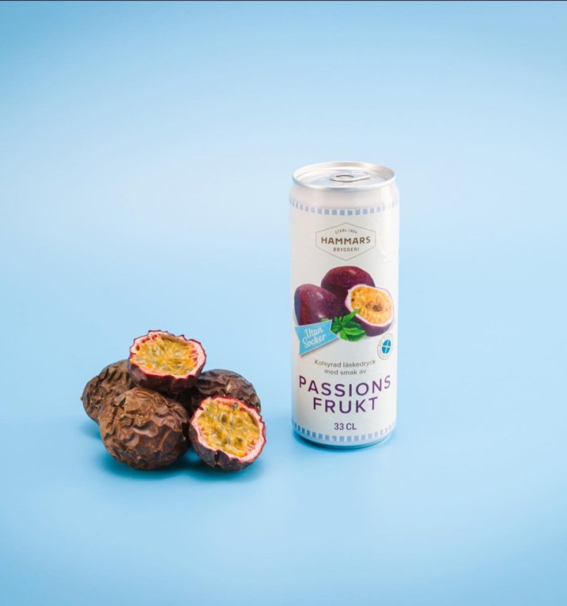 Hammars Passion fruit soft drink without sugar 33 cl