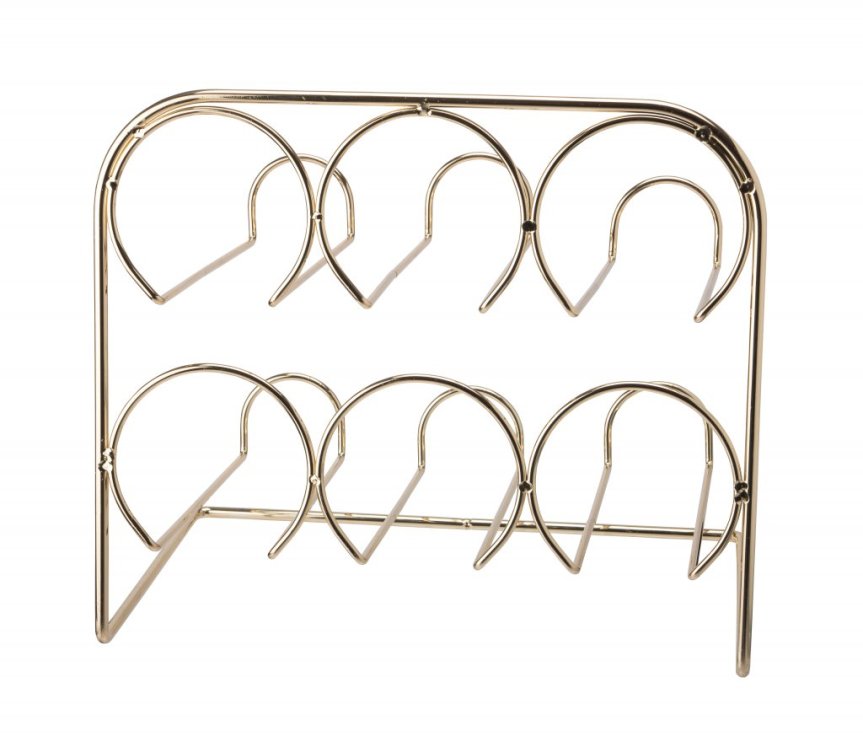 Vinställ mässing 6 flaskor