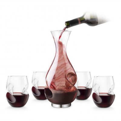 trussel Link Hele tiden Conundrum XL aerating wine carafe set with 4 glasses - Wine equipment -  Barshopen.eu
