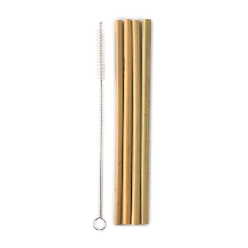Bamboo straws with cleaner