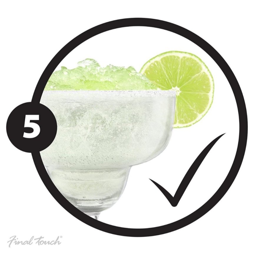 Final Touch margarita glass with ice liner