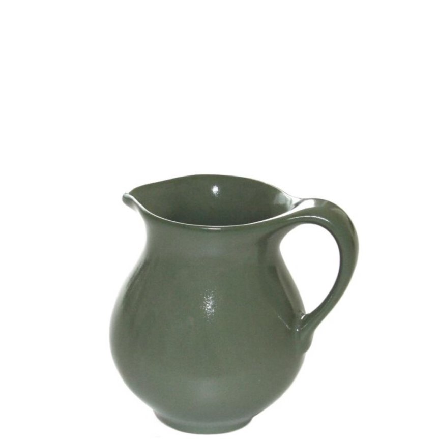 Green ceramic water jug