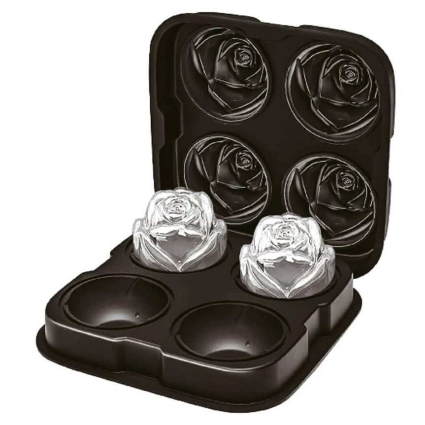 Ice mold roses 4 pcs silicone