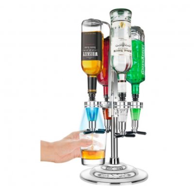 Final Touch LED Rotary Bar Caddy 4 Bottle