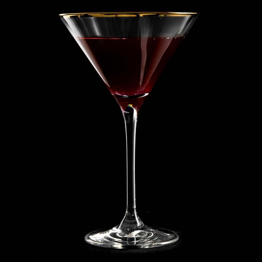 Martinin glass gold plated rim