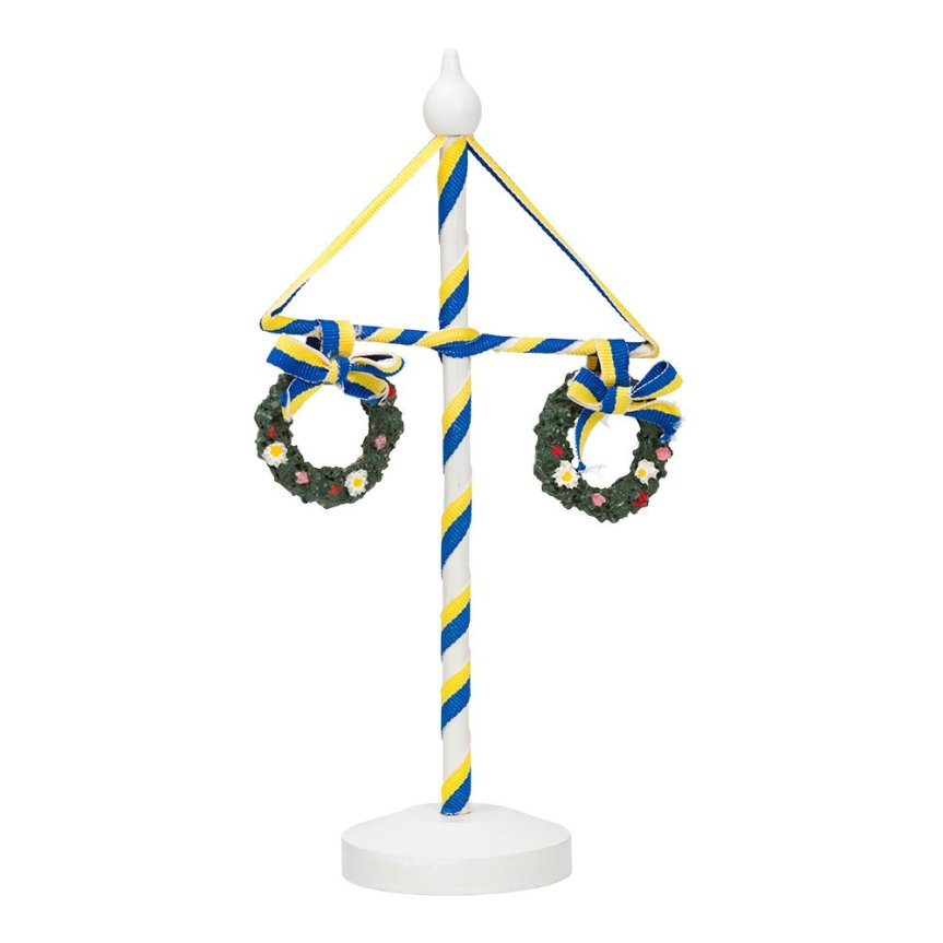 Midsummer pole white in wood